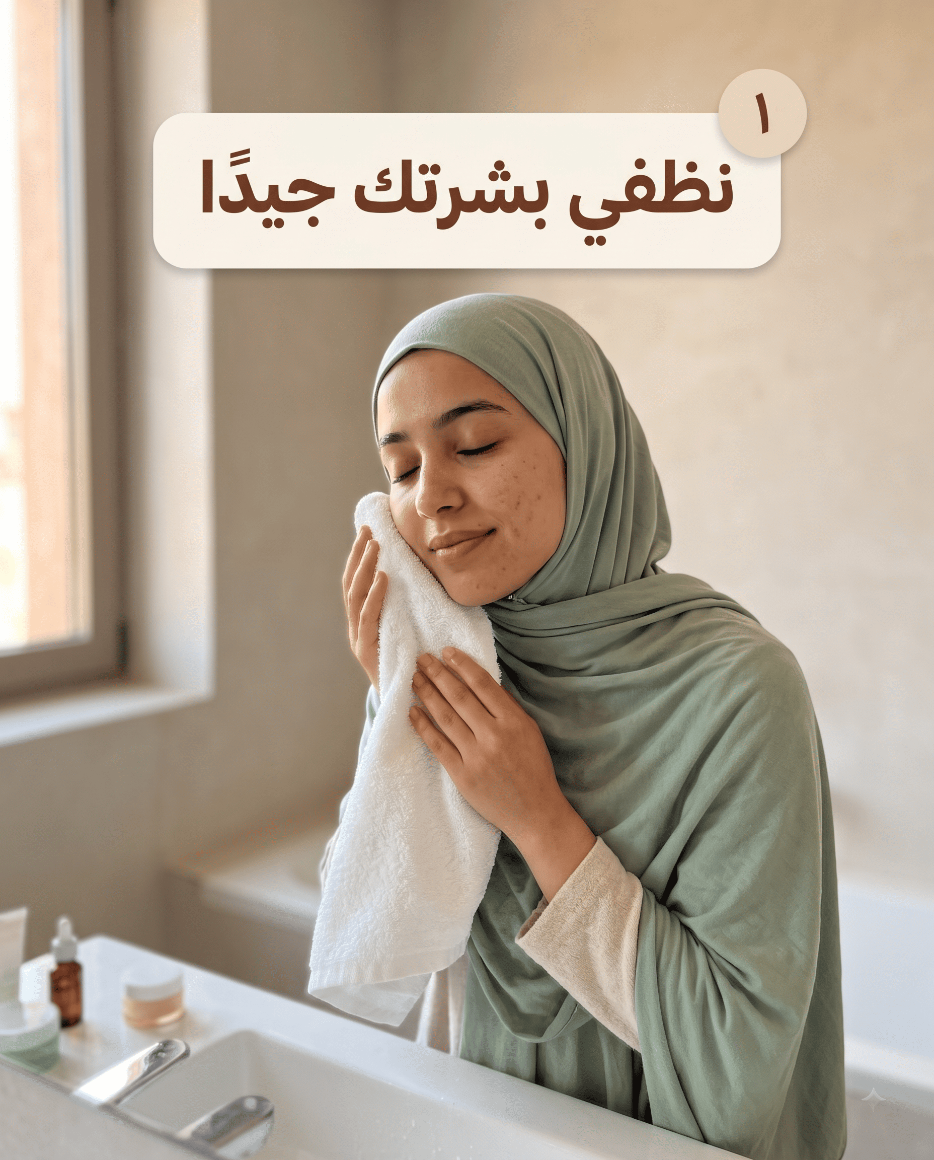 الخطوة الأولى: نظفي بشرتك جيدًا